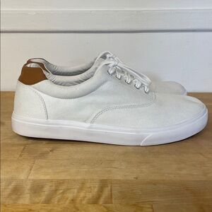 J. Crew Canvas white lace-up sneakers men’s size 12